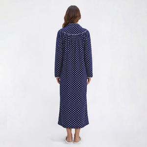 Plus Size Loungees Long Sleeve Dots Fleece Duster alternate view